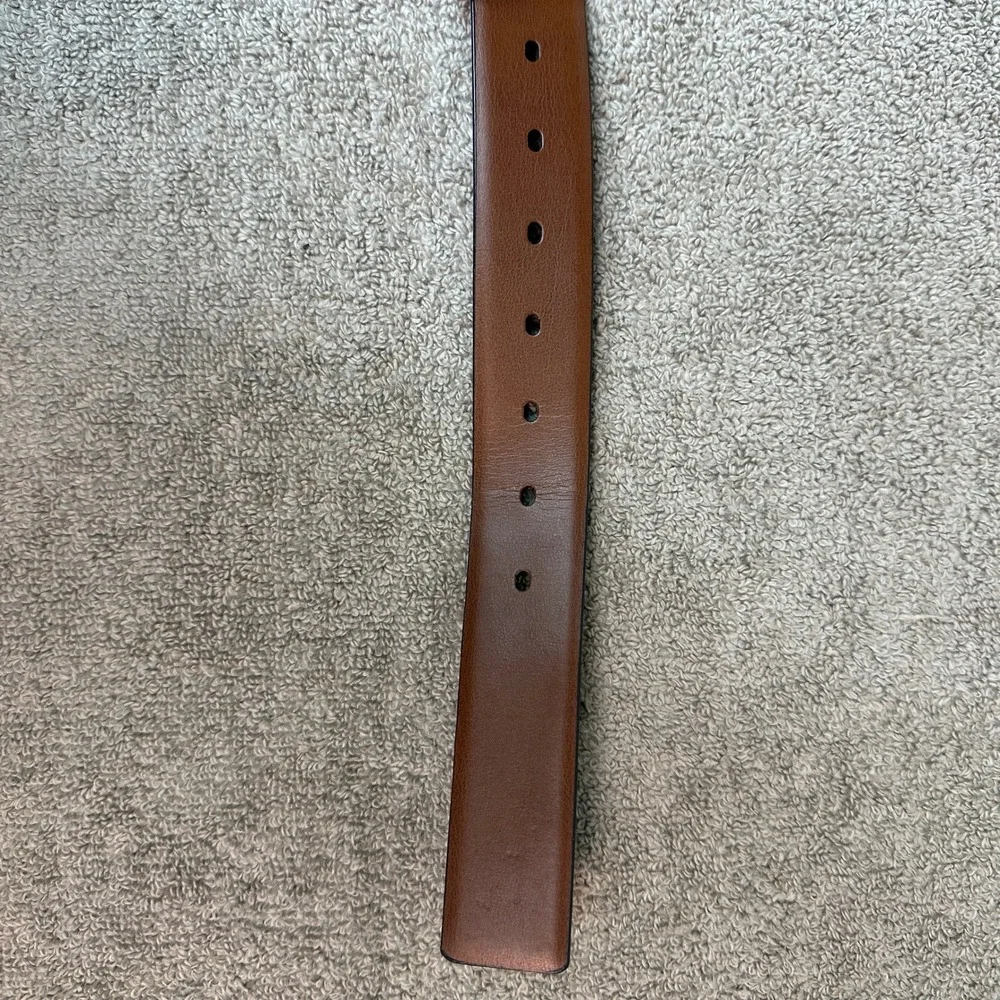 Perry Ellis Mens Reversible Belt Black Brown Bonded Leather Size 34 1P03024